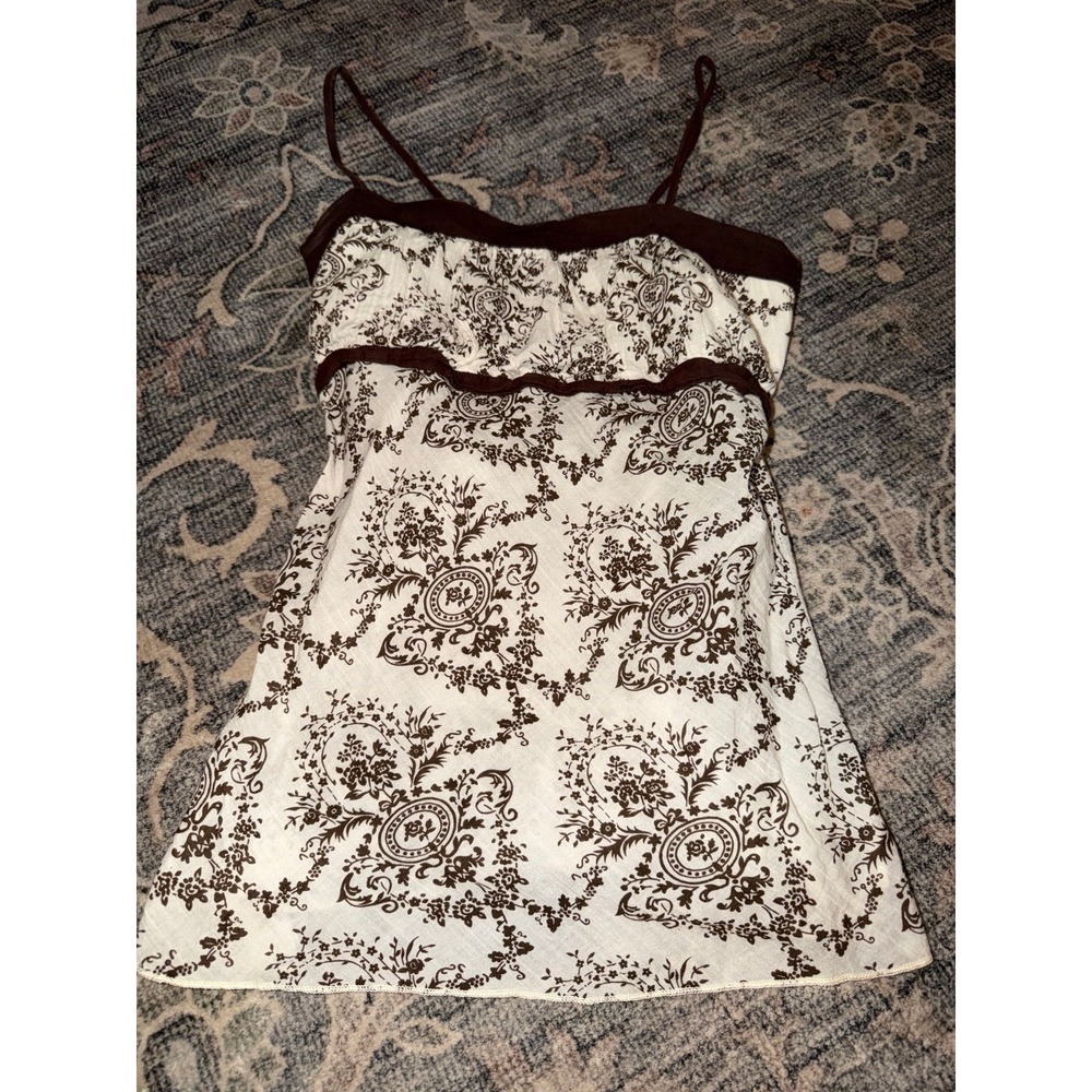 Vintage Y2K Refuge Babydoll Tank Top Brown